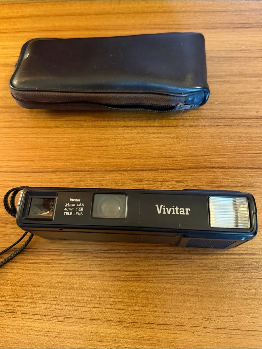Vintage Vivitar 845 Tele Motor 110 Pocket Film Camera with Case-WORKS!